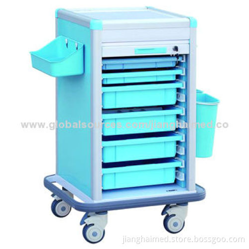 Medicine trolley, made of ABS plastic, aluminum alloy frame, CE/ISO 9001 certified